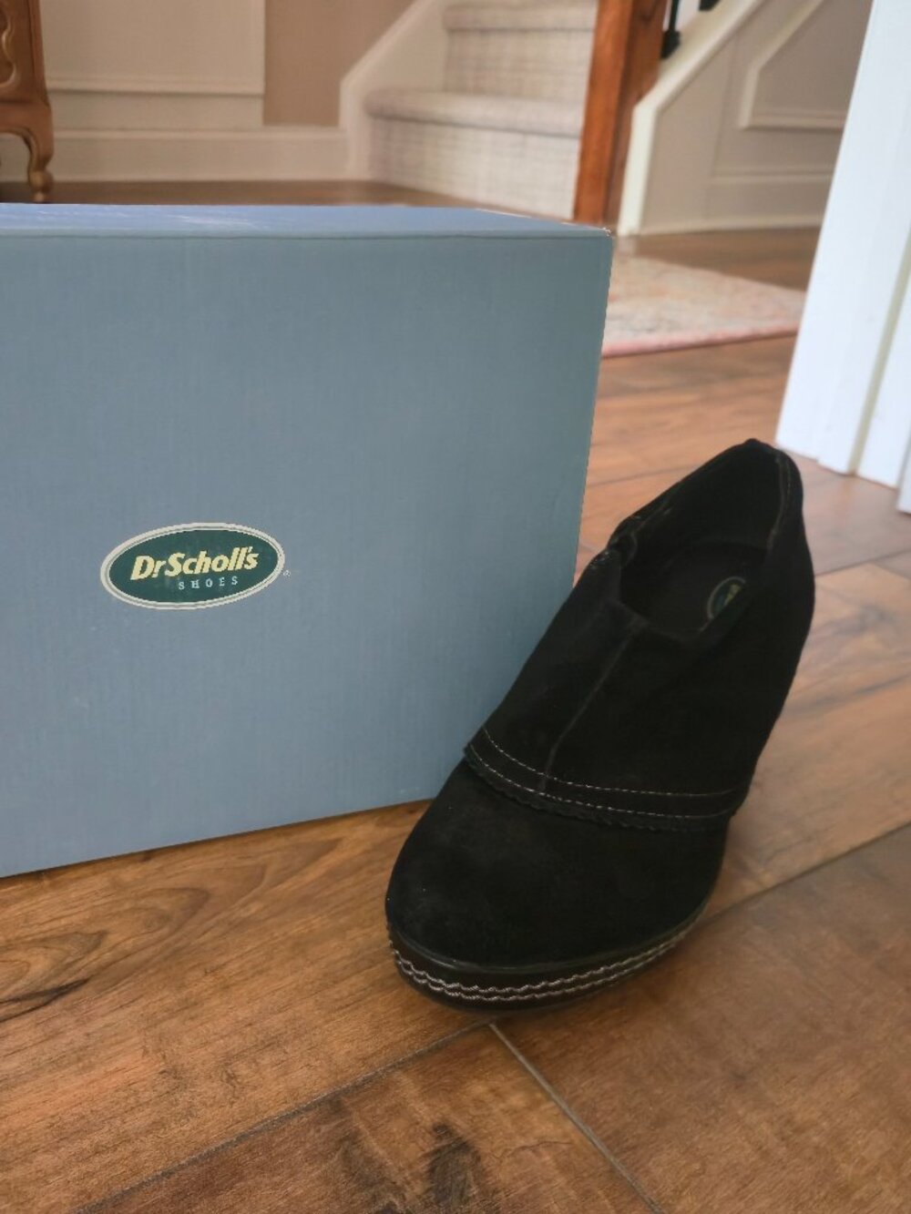NEW Dr. Scholl’s Balance Black Suede Wedge Ankle Boots